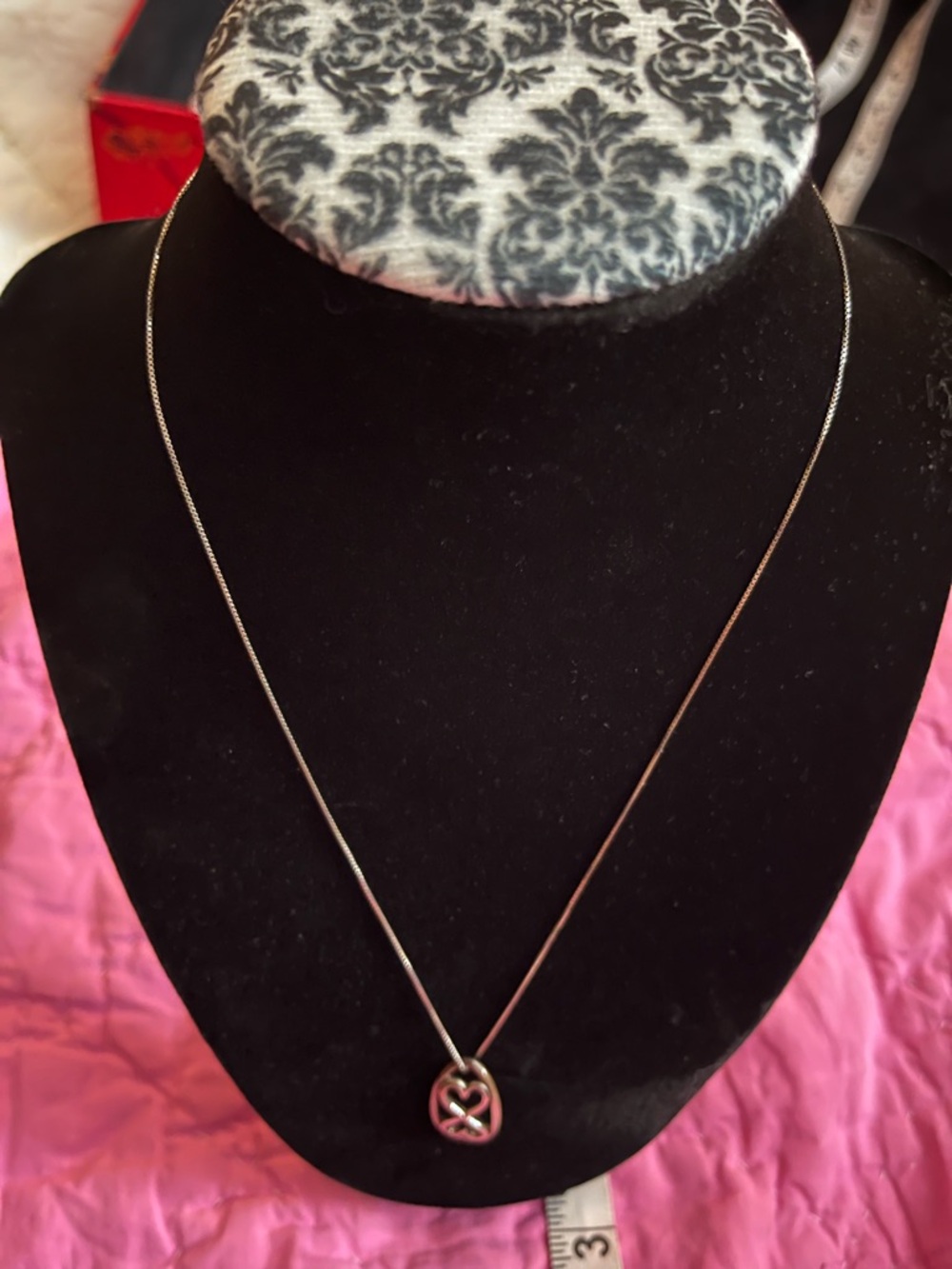 Kay Jewelers Sterling Silver Double Heart Knot Pendant Necklace